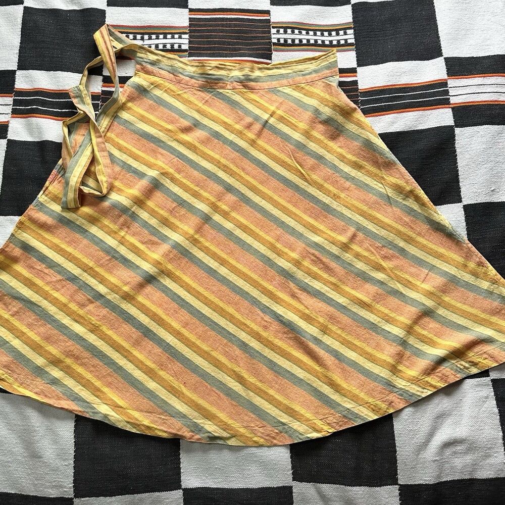 Vintage 70’s Modern Junior Cotton Wrap Around Skirt. Large. Boho. Rare Vintage. - Picture 13 of 16